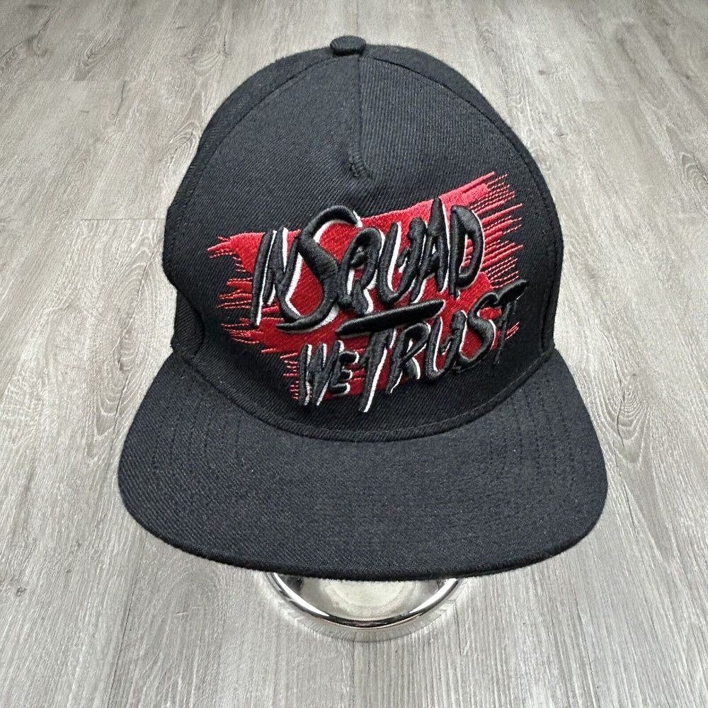 NEW Black Suicide Squad Movie Hat Cap‎ In Squad We Trust DC Comics Flat Brim